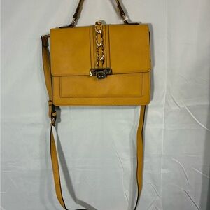 Aldo Mustard Crossbody Bag with Chain Detail